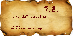 Takaró Bettina névjegykártya